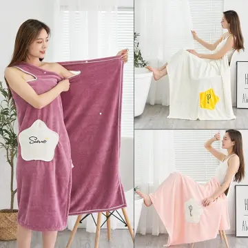 Wearable Microfiber Bathrobe Woman Shower Female Soft Bath Towel for Adults  for Home Textiles Bath and Sauna Towels Bathroom