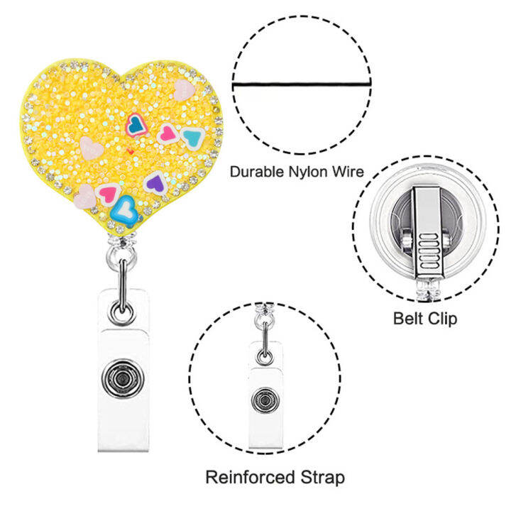 id-card-holder-nurse-badge-clip-badge-holder-retractable-nurse-badge-reel-clip-heart-butterfly-shape-badge-clip