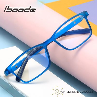 iboode Square Kids Glasses Frame Baby anti blue Ray Goggle Vintage Ultra light Eyeglasses Boy Girl Computer Optical Lens Glasses