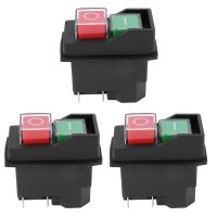 3X Waterproof Electromagnetic Push Button Switch 5 Pins KJD17 220-240V Coil Magnetic Power Tool Safety Switches