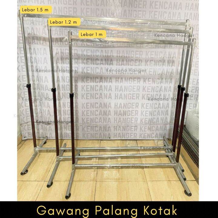 Gawang Pipa Kotak 3 Ukuran 1M, 1.2M, 1.5M | Gantungan Baju Model ...