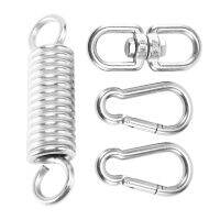 Stainless Steel Swivel Mount Chain with Carabiners and Spring, 1000Lbs Capacity for Heavy Bag, Gym Swing, Hammock