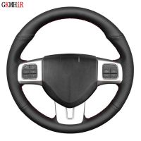 DIY Hand-stitched Black Artificial Leather Car Steering Wheel Cover For Dodge Dart 2013-2016 Volkswagen VW Routan 2011-2012