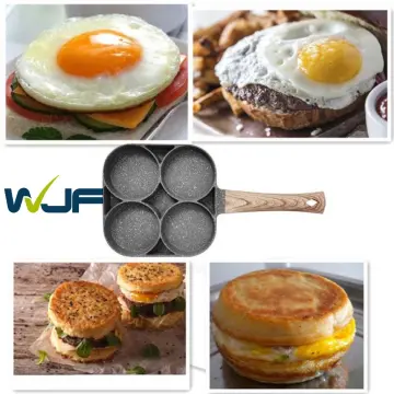 KEWEI Egg Frying Pan 3 Section 2 in 1 Divided Frying Grill Pan