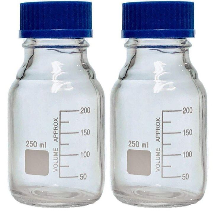 yingke-ขวดแก้วกล่องเก็บสื่อมีเดียกลมขนาด250มล-500มล-พร้อมฝาเกลียว-gl45แก้วบอโรซิลิเกตแพ็ก2ชิ้น