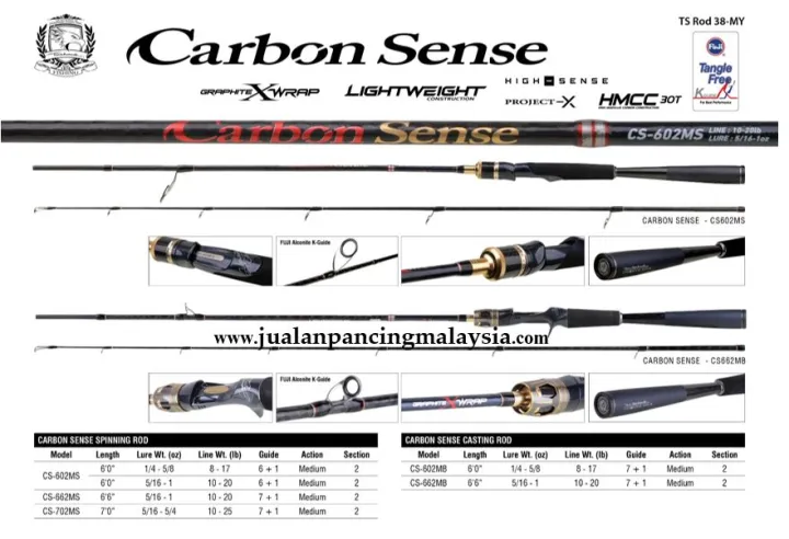 rod seahawk carbon sense