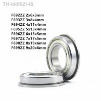 ∏◄♤ 5pcs F692ZZ F693ZZ F694ZZ F695ZZ F696ZZ F697ZZ F698ZZ F699ZZ Flange Ball Bearing Metal Shielded Flanged Bearings