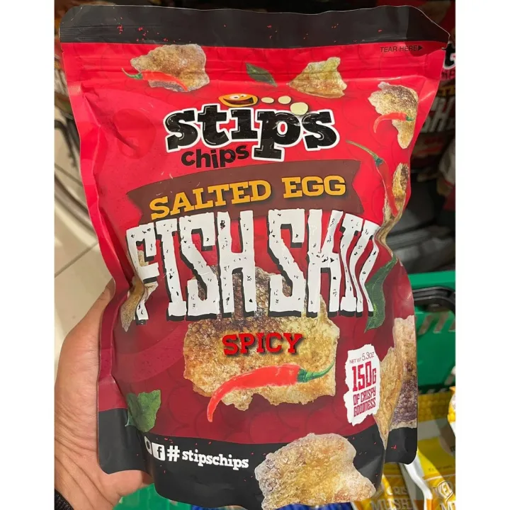 STIPS Chips Salted Egg Fish Skin Spicy 150 Grams dry fruit snacks