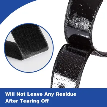 Strenco 2 Inch Adhesive Black Hook and Loop Tape - 5 Yards - Heavy