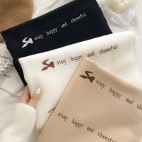 2022 New Winter Women Cashmere Scarf Warm Pashmina Shawl Wraps Designer Neckerchief Letter Embroidery Foulard Female Bufandas