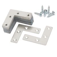 ☢ 8 Pieces 10 Pieces 20Pieces Stainless Steel L-joint 90 Degree Right Angle Fixed Iron Plate Corner Bracket with Screws