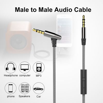สำหรับหูฟังแท็บเล็ต MP3ผู้เล่น1เมตร3.5มิลลิเมตรสาย AUX พรีเมี่ยมสายสัญญาณเสียงพร้อมไมโครโฟนชายกับชาย