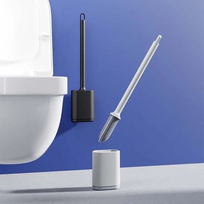 Wall Mounted Toilet Cleaning Brush with Holder Set Silicone Cleaner Brush for Bathroom Toilet Brush Cleaning Brush Accessories
