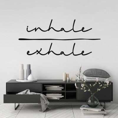 [24 Home Accessories] Inhale Exhalation Wall Art สติกเกอร์ Spirit Decal ไวนิลที่ถอดออกได้ห้องนอนห้องนั่งเล่น Home Decor Art ภาพจิตรกรรมฝาผนังวอลล์เปเปอร์2WS39