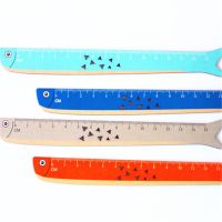4Pcs Creative Fish WoodenStraight Ruler Measuring Tools Cartoon Drawing Rulers Student Gift Stationery Office School Supplies