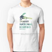 Taman Nasional Komodo-Indonesia T Shirt 100% Pure Cotton Lizard Komodo Island Indonesia Indonesien Bali Rinca Padar Taman