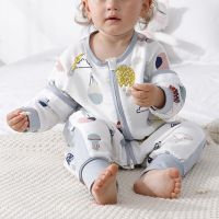 Baby Spring and Autumn Sleeping Bags Toddler Cotton Gauze Pajamas Little Girl Soft Breathable Bedtime Playsuits Kid Sleepsack