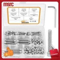 MSRC 175PCS 304สแตนเลสสตีล ชุดสกรูหัวจมหกเหลี่ยม ความยาว5/8 "ถึง2" 6ขนาด สกรูหัวหกเหลี่ยม พร้อมกล่องเก็บของ ชุดน็อตและสลักเกลียว อุตสาหกรรมเครื่องจักรพิเศษ