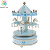 Lahomia round carousel music box with 4 rotatable horses mechanical - ảnh sản phẩm 1