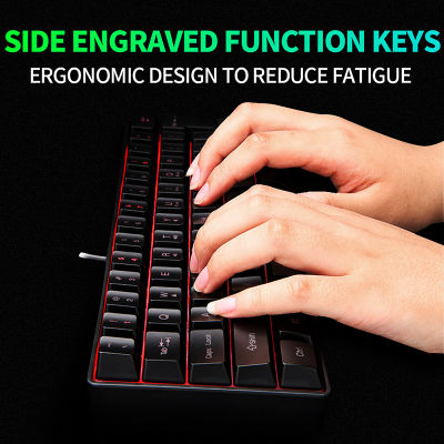 60 Wired Gaming Keyboard, RGB Backlit Ultra-Compact Mini Keyboard (Black)