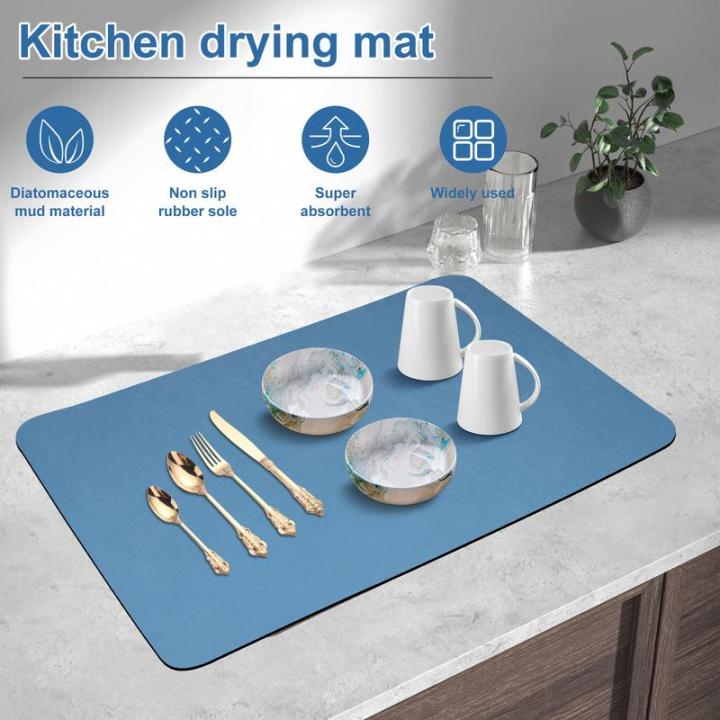 Dish Drying Mat Kitchen Mat Non Slip Quick Dry Plate Drying Pad Table  Placemat