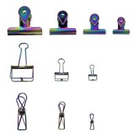 1 Pc Metal Rainbow Color Plating Elliot Folder Novel High quality Stainless Steel Ticket Holder Paper Clip Clamp Office Supplies