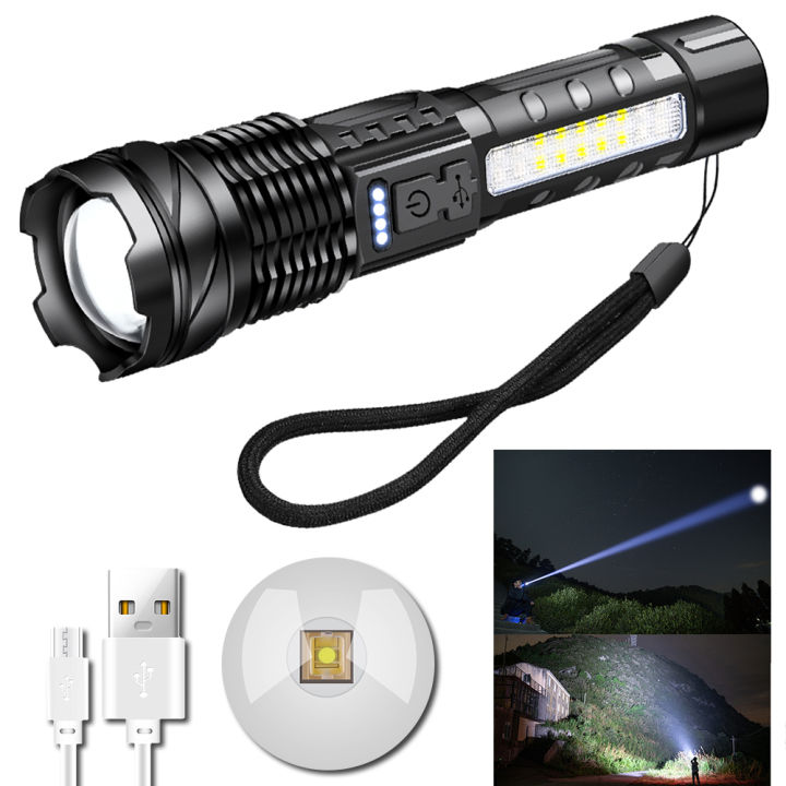 xhp50-and-cob-strong-light-flashlight-portable-usb-c-rechargeable-bright-household-led-lamp-built-in-power-display