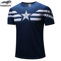 Tshirt 2021New Print T Shirt Mens Short Sleeve Hot Captain Inspired Comic Book America Superhero Printed T-Shirt