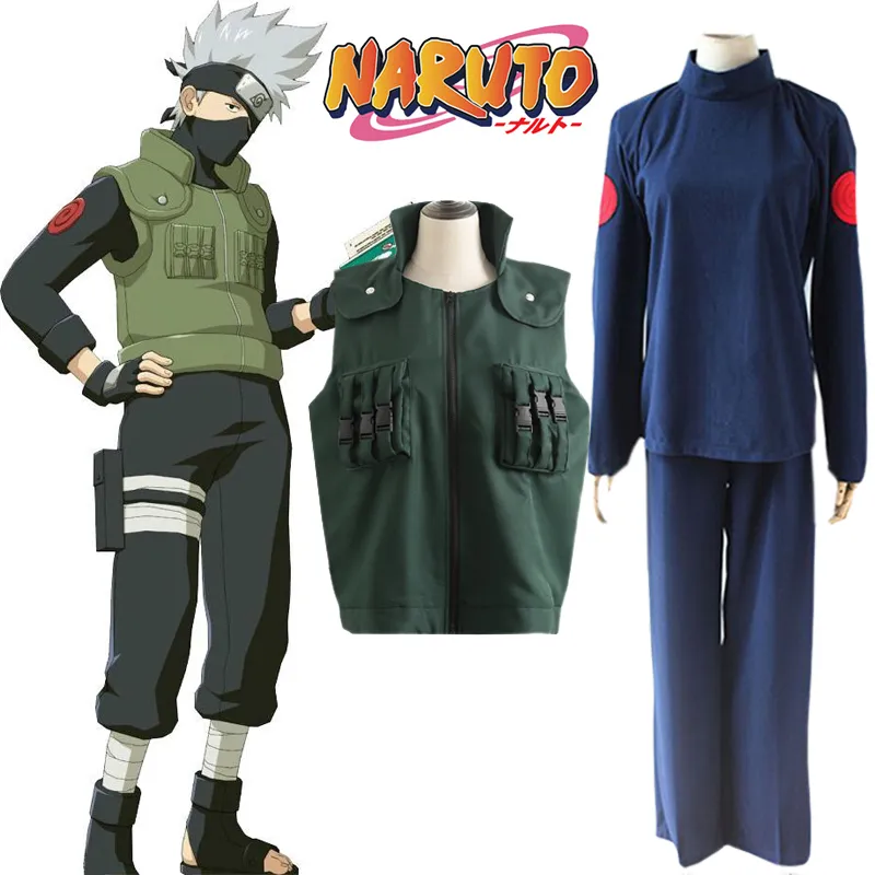 Anime Naruto Hatake Kakashi Cosplay Costume Full Set for Halloween Carnival