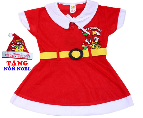 Váy nhung Noel cho bé gái đầm noel màu đỏ diện Giáng Sinh tặng kèm mũ Noel   Shopee Việt Nam