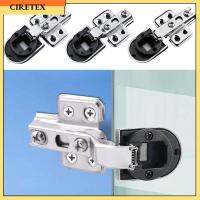 CIRETEX 2PCS อุปกรณ์ภายในบ้าน ตัวเชื่อมต่อ ไม่มีรู อุปกรณ์เฟอร์นิเจอร์ คลิปบานพับตู้ อุปกรณ์หน้าต่าง บานพับประตูกระจก