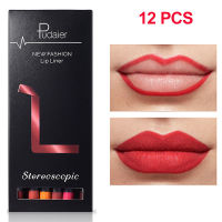 Lip Liner Set Matte Waterproof Brighten Long-Lasting Show Complexion Whitening Natural Non-Stick Cup Beauty 12 Colors Makeup