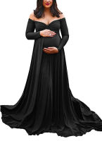 Long Tail Maternity Dresses For Photo Shoot Maternity Photography Props V-Neck Maxi Dresses For Pregnant Women Pregnancy Clothes