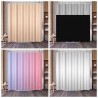 Pink Gradient Color Solid Color Shower Curtain Waffle Check Polyester Waterproof Bathroom Partition Curtain Household Supplies