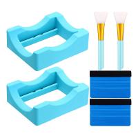 2 Pieces Silicone Cup Holder Cradle Cup Holder with Built in Slot 2 Pieces Felt Edge Squeegee with 2 Silicone Brush