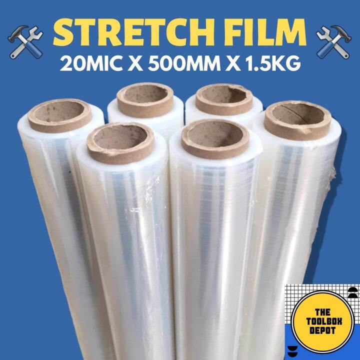 Pallet Stretch Film 1.5Kg x 500mm 20 Microns Plastic Film / Pallet
