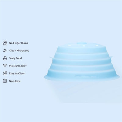 New Silicone Microwave Cover Absorbable Magnetic Folding Lid Microwave Plate Cover Oil-proof Splash Cover Heating Mantle