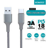 【COD+การจัดส่งในประเทศไทย】Romoss CB3035 18W Type-C Charging Cable 3A USB-A to Type-C Fast Charging Data Transfer Wire for Android Mobile Phones and so on Charging