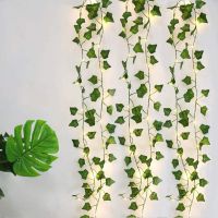 ZZOOI 1PCS Green Leaf Ivy Vine Fairy Light String  Artificial Plants LED String Light Maple Leaves Lamp Garland DIY Hanging Lights