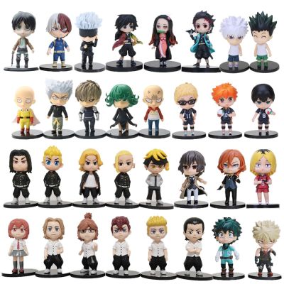 5-10Cm ฟิกเกอร์อนิเมะ Q Version Tokyo Revengers Jujutsu Kaisen Haikyuu ผ่าพิภพไททันโจมตีพีวีซีตุ๊กตาขยับแขนขาได้ของเล่นหุ่นอะนิเมะตุ๊กตา