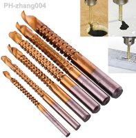 【DT】hot！ 6/1Pcs Twist Bits Set 3-8mm Serrated Grooving Cutting Saw Wood Metal Plastic Hole Titanium Tools