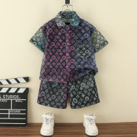 Childrens Clothing Boys Summer Suit 2023 New Fashion Baby Short Sleeve Handsome Shirt Childrens Ruan Shuai Fried Street Clothes