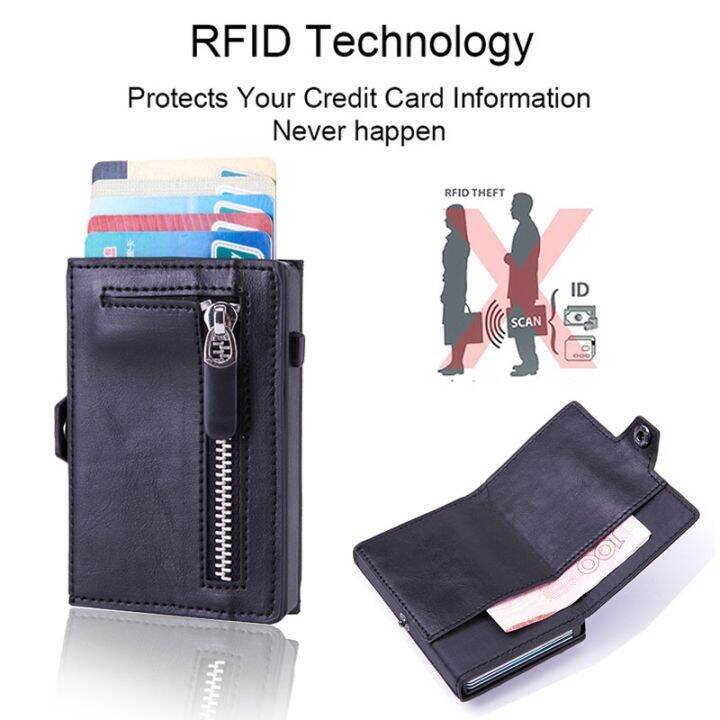 layor-wallet-rfid-คาร์บอนไฟเบอร์ผู้ชายกระเป๋าสตางค์ผู้ถือเหรียญกระเป๋ากระเป๋าเงินชายสตางค์บางมินิบางบัตรกระเป๋าสตางค์ผู้ชายเมจิกสีดำ-vollet-walet