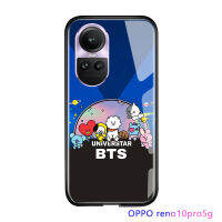 Serpens เคสสำหรับ OPPO Reno10 Pro 5G,การ์ตูนกันกระแทกสำหรับเด็กผู้หญิงเกาหลี K-POP น่ารักสำหรับเด็กผู้หญิงเด็กผู้ชายเคสกระจกเทมเปอร์ SHOOKY RJ SUGA COOKY ฝาครอบป้องกัน