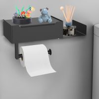 Toilet Paper Holder with Shelf Stainless Steel Toilet Roll Holder with Storage Box Wall Mount Toilet Paper Storage Shelf Toilet Roll Holders