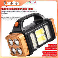 Portable Outdoor Solar Lamp 1500mha Battery Ip44 Waterproof Strong Light Flashlight Camping Light