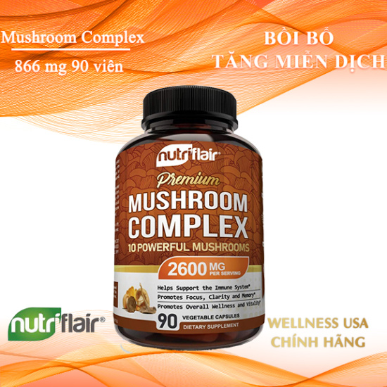Nutriflair mushroom complex tăng miễn dịch bồi bổ cơ thể 90 viên 03 2026 - ảnh sản phẩm 1