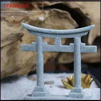 5FANGZHE สีเทาและสีเทา ประตู Torii ญี่ปุ่นขนาดเล็ก หินทรายเทียม งานฝีมืองานประดิษฐ์ การจำลอง Torii ของขวัญสำหรับเด็ก สวนนางฟ้า ศาลเจ้า shinto ขนาดเล็ก ของเล่นสำหรับเด็ก