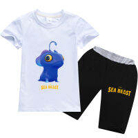 The Sea Beast เสื้อยืดเสื้อผ้าเด็กชายหญิงการ์ตูนผ้าฝ้ายด้านล่างชุดกางเกงขาสั้นเด็กแขนเสื้อสั้นใส่ได้ทุกเพศฤดูร้อนฤดูใบไม้ร่วง