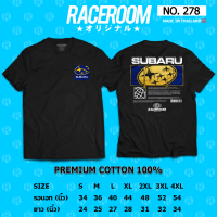 RACEROOM เสื้อยืดคอกลม สีดำ ไม่ย้วย Cotton100 สกรีนลาย Subaru-278